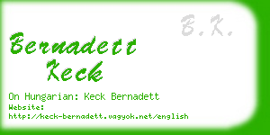 bernadett keck business card